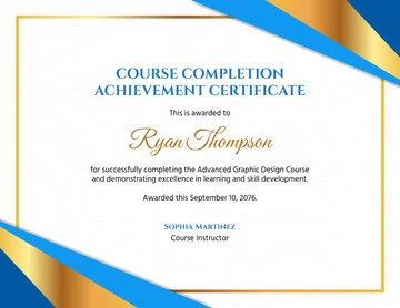 Course Completion Achievement Certificate Template - Edit Online & Download