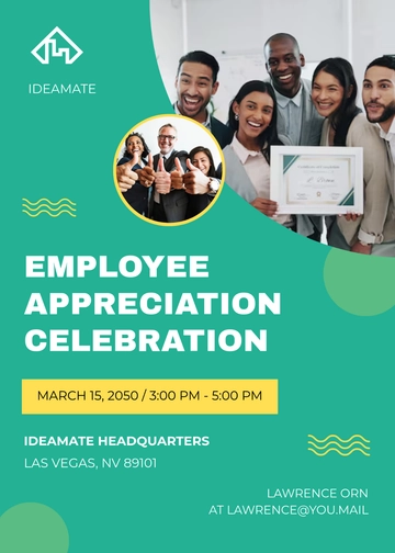 Free Office Employee Appreciation Invitation Template to Edit Online