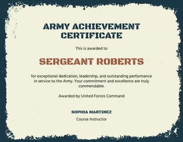 Modern Army Achievement Certificate Template - Edit Online & Download