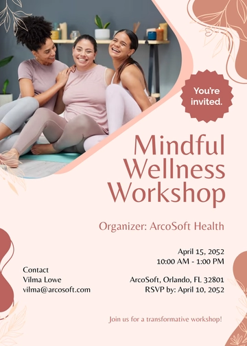 Free Wellness Workshop Invitation Template to Edit Online