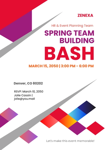 Free Colorful Office Celebration Invitation Template to Edit Online