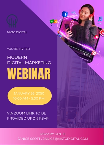 Free Colorful Webinar Workshop Invitation Template to Edit Online