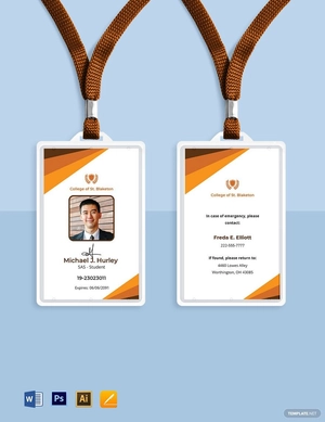 University College ID Card Template