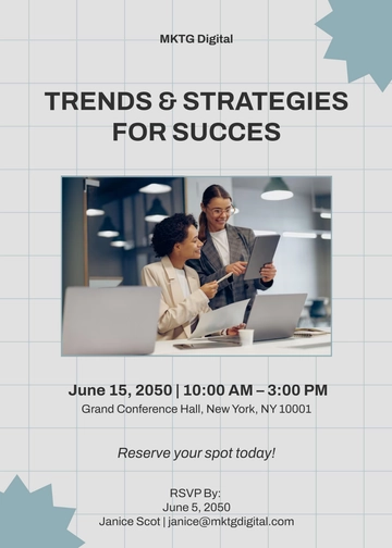 Free Marketing Seminar Workshop Invitation Template to Edit Online