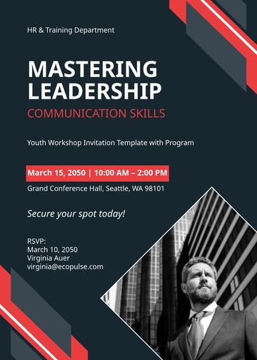 Free Professional Employee Workshop Invitation Template to Edit Online