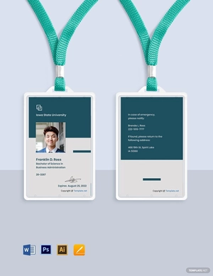 Simple University ID Card Template