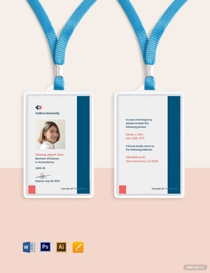 Sample University ID Card Template