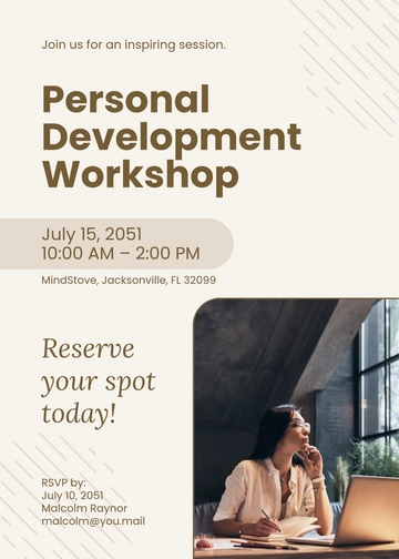 Personal Development Workshop Invitation Template - Edit Online & Download