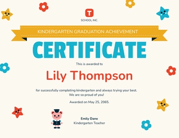 Kindergarten Graduation Achievement Certificate Template - Edit Online & Download