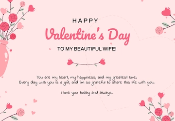Valentine's Day Card for Wife Template - Edit Online & Download
