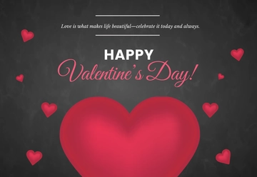 Black and Red Hearts Valentine's Day Card Template - Edit Online & Download
