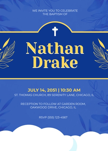Baby Boy Baptism Invitation Template - Edit Online & Download