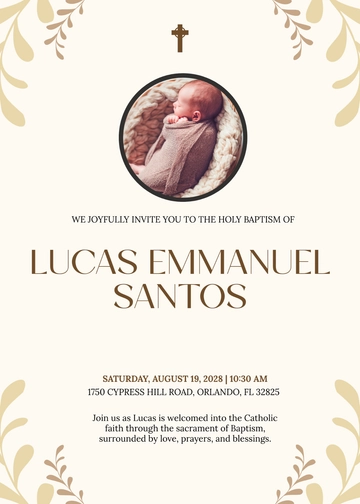 Catholic Baptism Invitation Template - Edit Online & Download Example