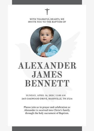 Classic Christian Baptism Invitation Template - Edit Online & Download Example