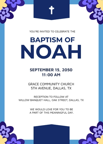 Modern Wording Baptism Invitation Template - Edit Online & Download