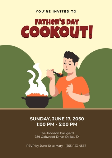 Father's Day Cookout Invitation Template - Edit Online & Download