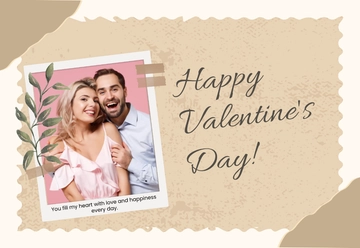 Valentine's Day Card With Photo Template - Edit Online & Download