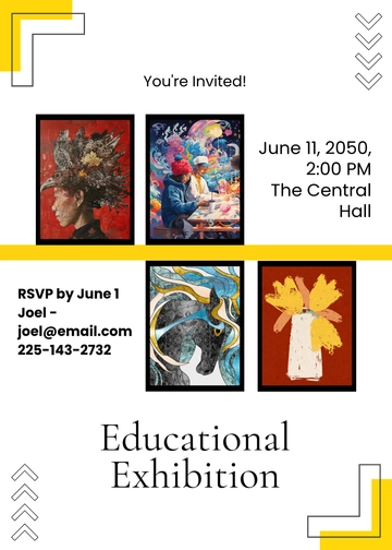 Yellow Exhibition Invitation Template - Download | Template.net