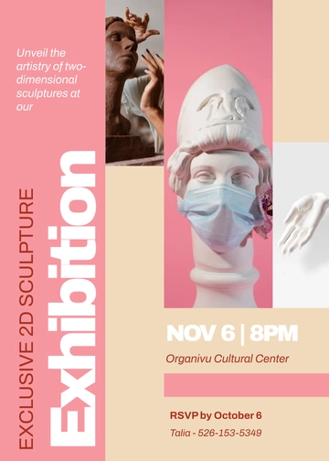 2D Sculpture Exhibition Invitation Template - Edit Online & Download