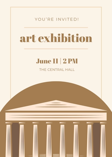 Beige Art Exhibition Invitation Template - Edit Online & Download
