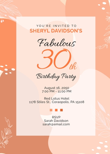 Fabulous 30th Birthday Invitation Template - Edit Online & Download
