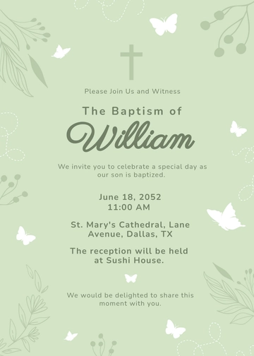 Luxury Baptism Invitation Template - Edit Online & Download