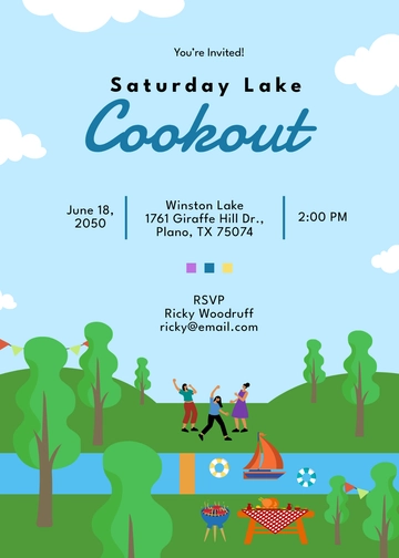 Lake Cookout Invitation Template - Edit Online & Download