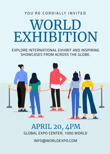 Simple World Exhibition Invitation Template - Edit Online & Download