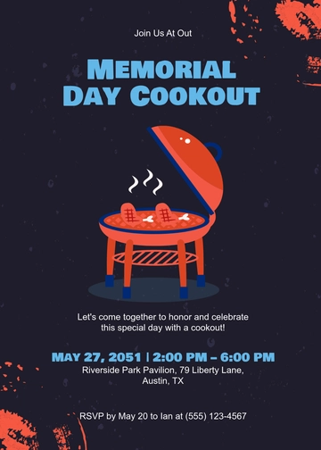 Memorial Day Cookout Invitation Template - Edit Online & Download