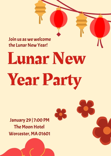 Lunar New Year Invitation Template - Edit Online & Download