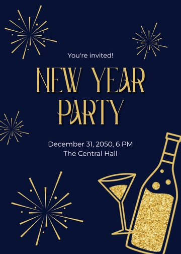 Minimalist New Year Invitation Background Template - Edit Online & Download