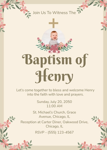 Creative Blush Baptism Invitation Template - Edit Online & Download