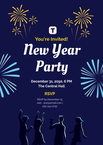 Blank New Year Invitation with RSVP Template - Edit Online & Download