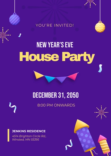 Digital New Year Event Invitation Template - Edit Online & Download
