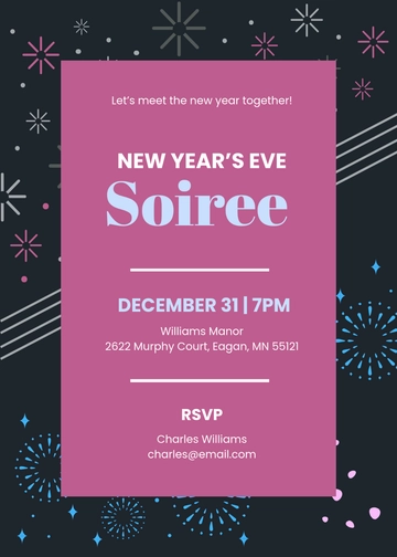 Modern Holiday New Year Invitation Template - Edit Online & Download