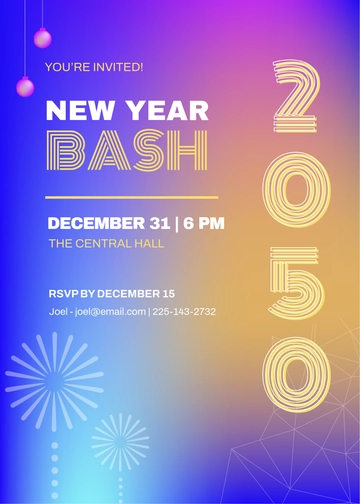 Futuristic New Year Invitation Design Template - Edit Online & Download