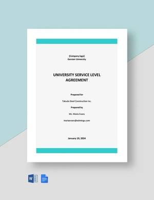 University Service Level Agreement Template