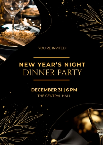 Luxury Diamond New Year Invitation Template - Edit Online & Download