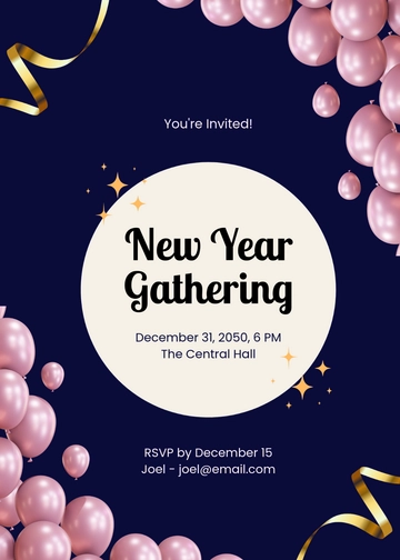 New Year Invitation Template with Balloons - Download | Template.net