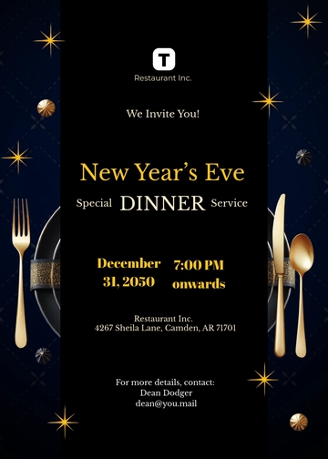 Professional New Year Business Invitation Template - Edit Online & Download