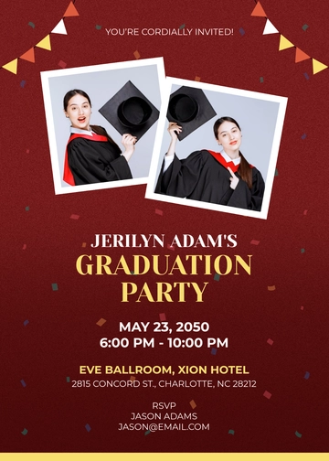 Graduation Photo Invitation Template - Edit Online & Download