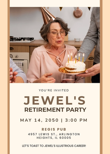 Photo Retirement Party Invitation Template - Edit Online & Download