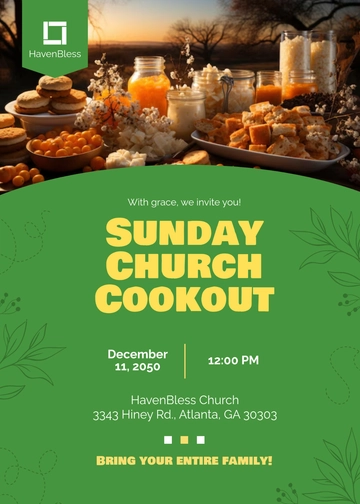 Church Cookout Invitation Template - Edit Online & Download