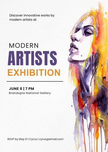 Modern Artists Exhibition Invitation Template - Edit Online & Download