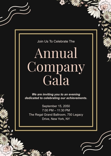 Aesthetic Company Gala Event Invitation Template - Edit Online & Download