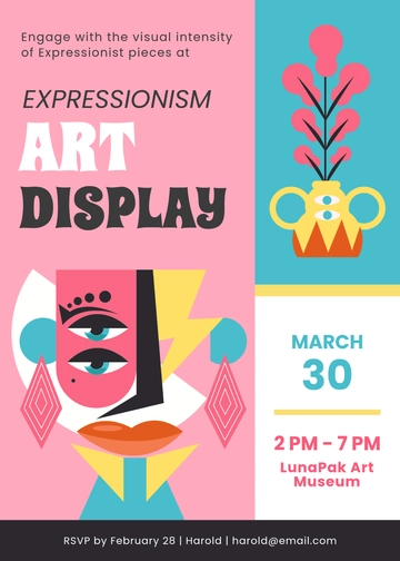 Expressionism Exhibition Invitation Template - Edit Online & Download