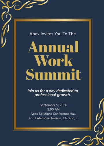 Elegant Company Work Event Invitation Template - Edit Online & Download