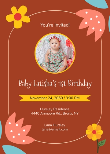 Rustic Baby Girl Photo Invitation Template - Edit Online & Download