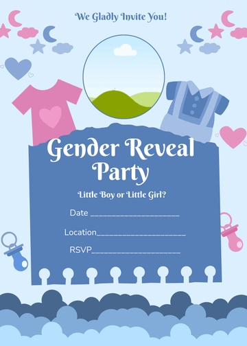Blank Gender Reveal Photo Invitation Template - Edit Online & Download