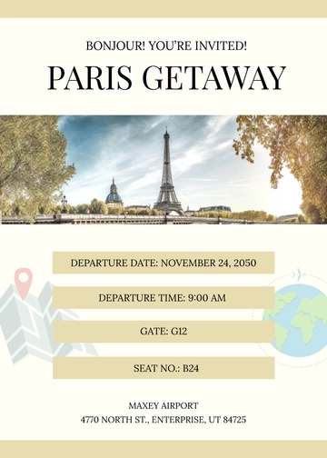 Boarding Pass Photo Invitation Template - Edit Online & Download